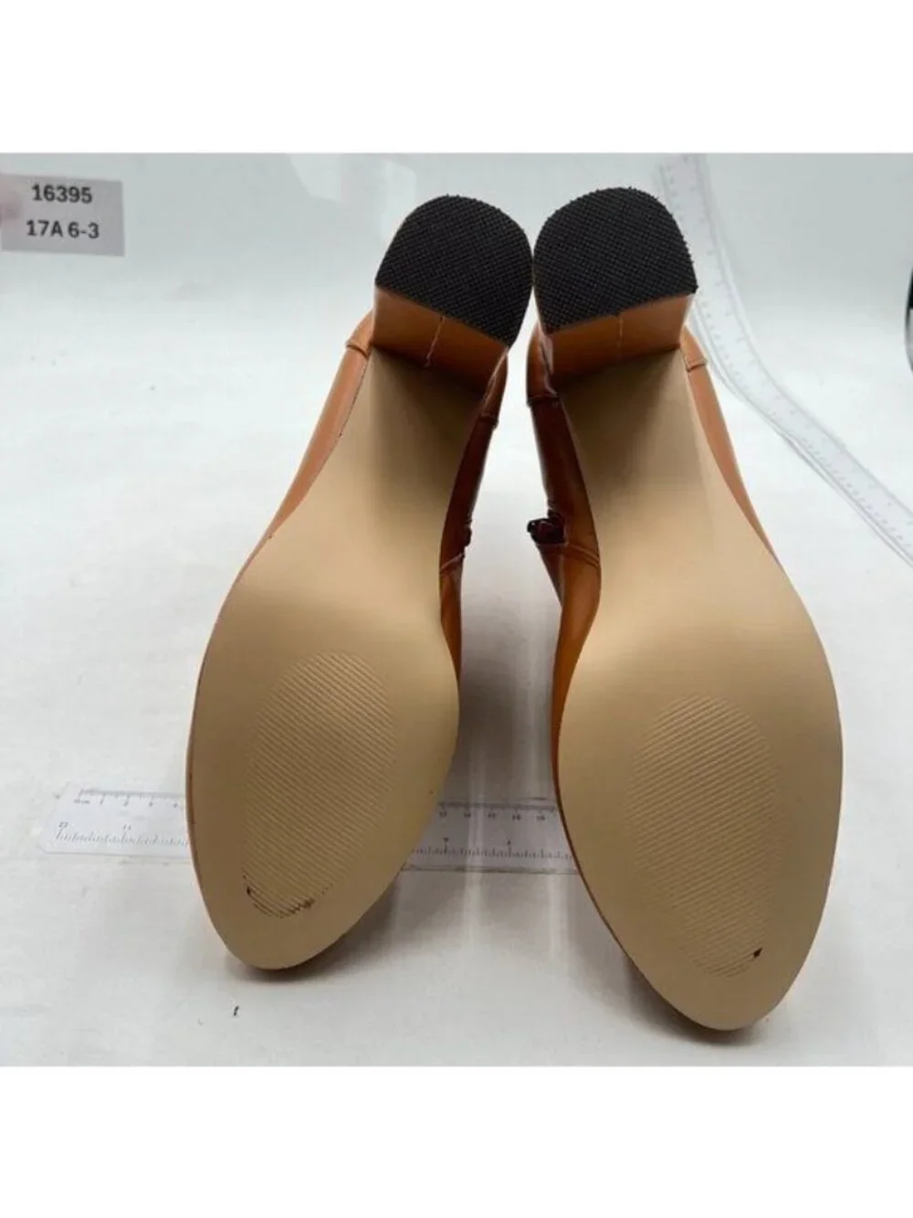 Brown Women Ankle Boots Side Zip Closed Toe Block Heel Buckle Strappy Dress Shoe